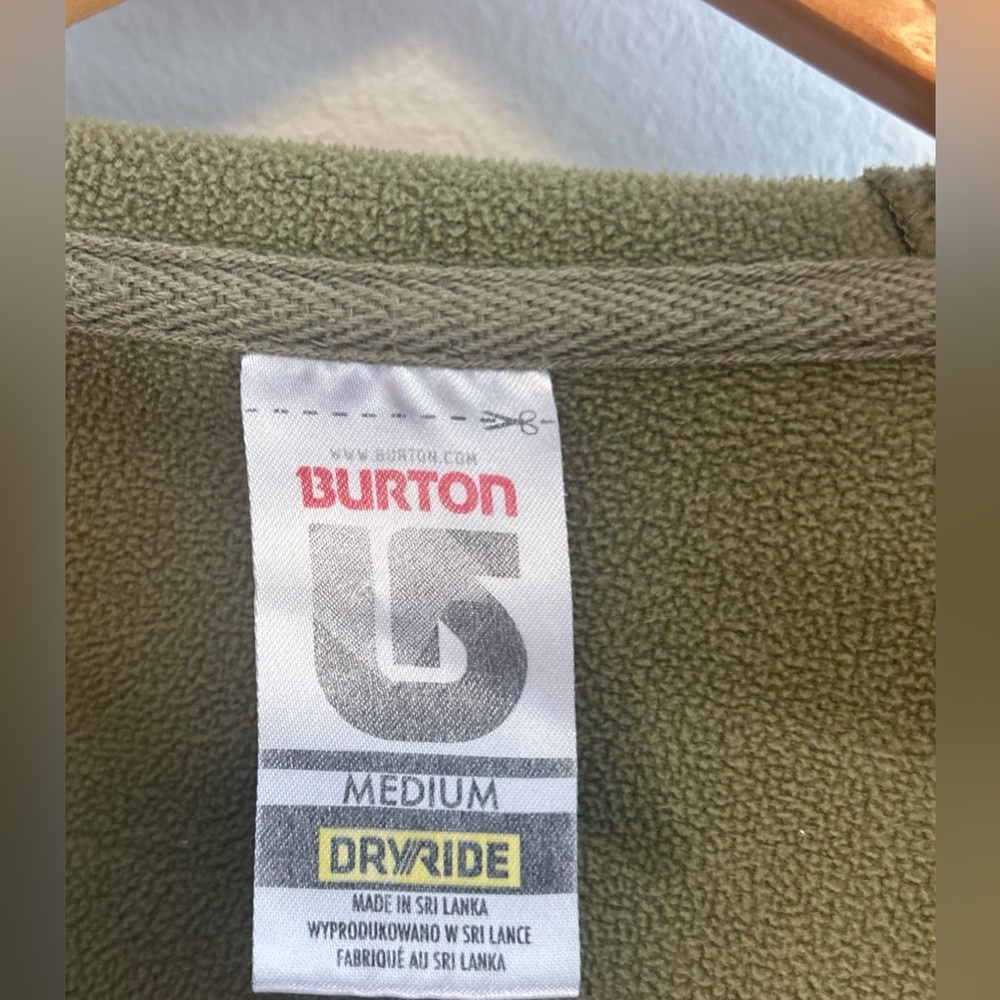 Burton Dryride Men’s Hoodie Sweater HB Bonded Full Zip Spellout Green Size M EUC - Picture 8 of 10